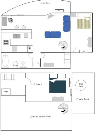 Penthouse - Two Bedroom-One Bath Floor Plan 4